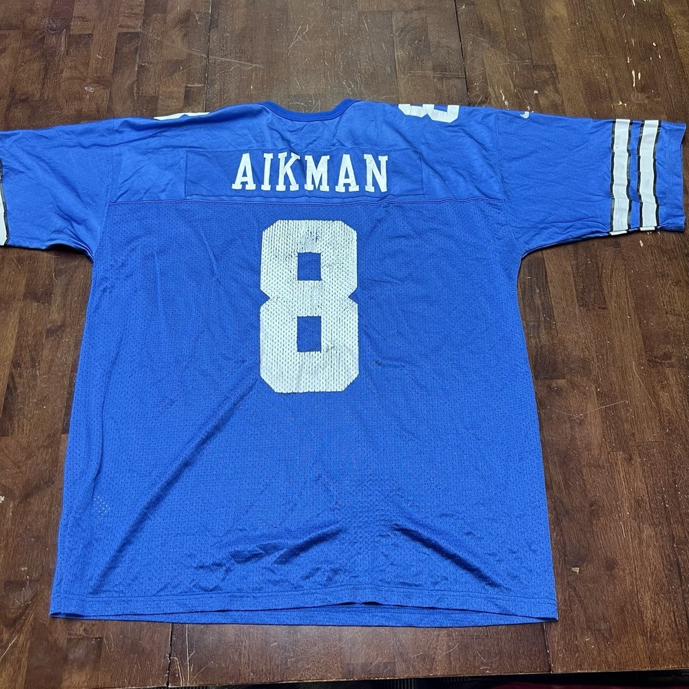 VTG Nike‎ Team Dallas Cowboys Jersey Mens XXL Blue Troy Aikman NFL Logo Athletic